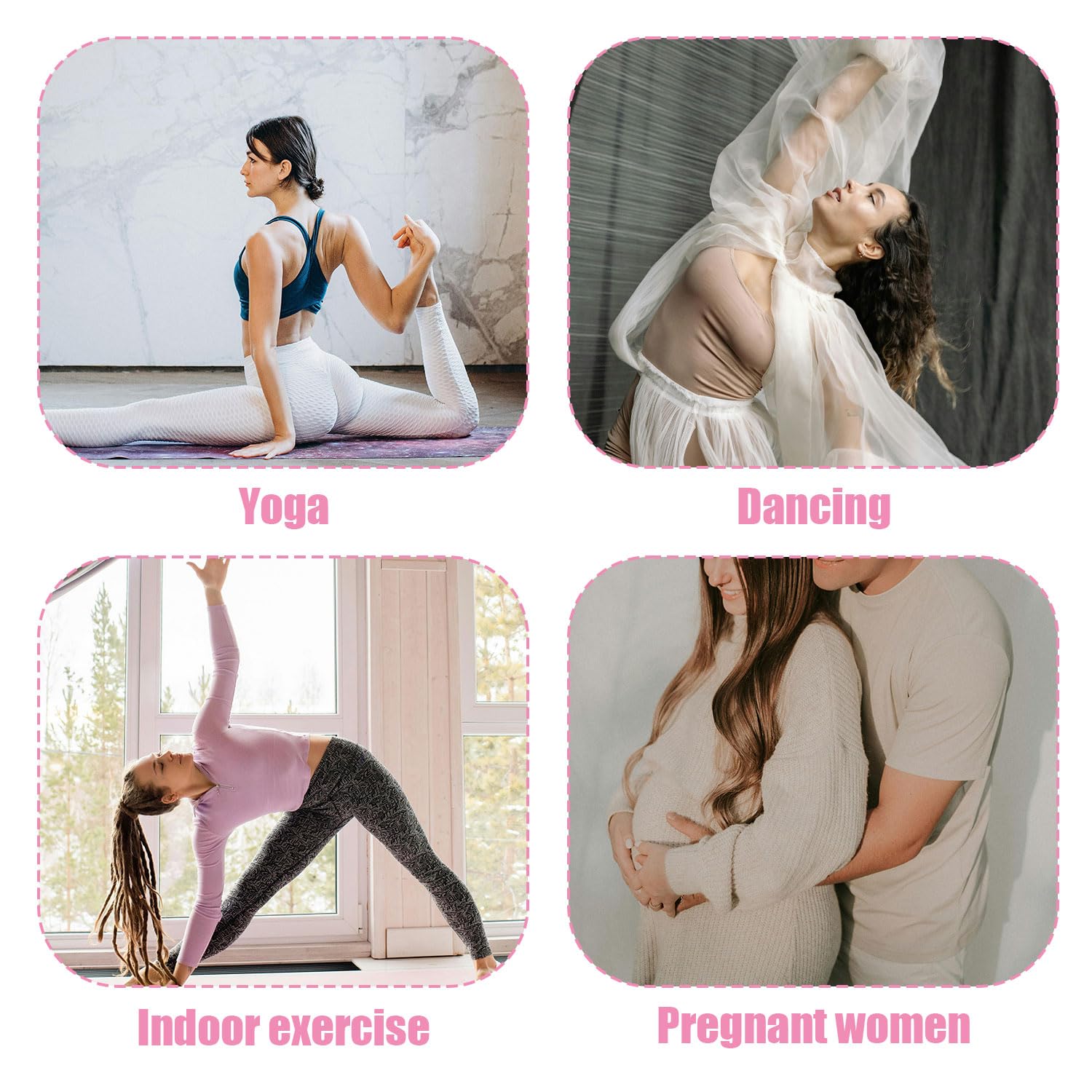 4 Pary Skarpetek Pilates, Skarpetki Pilates Grippy dla Kobiet Dlugie Antyposlizgowe Skarpetki do Jogi Skarpetki do Jogi z Uchwytami dla Kobiet Skarpetki do Jogi Skarpetki do Barre