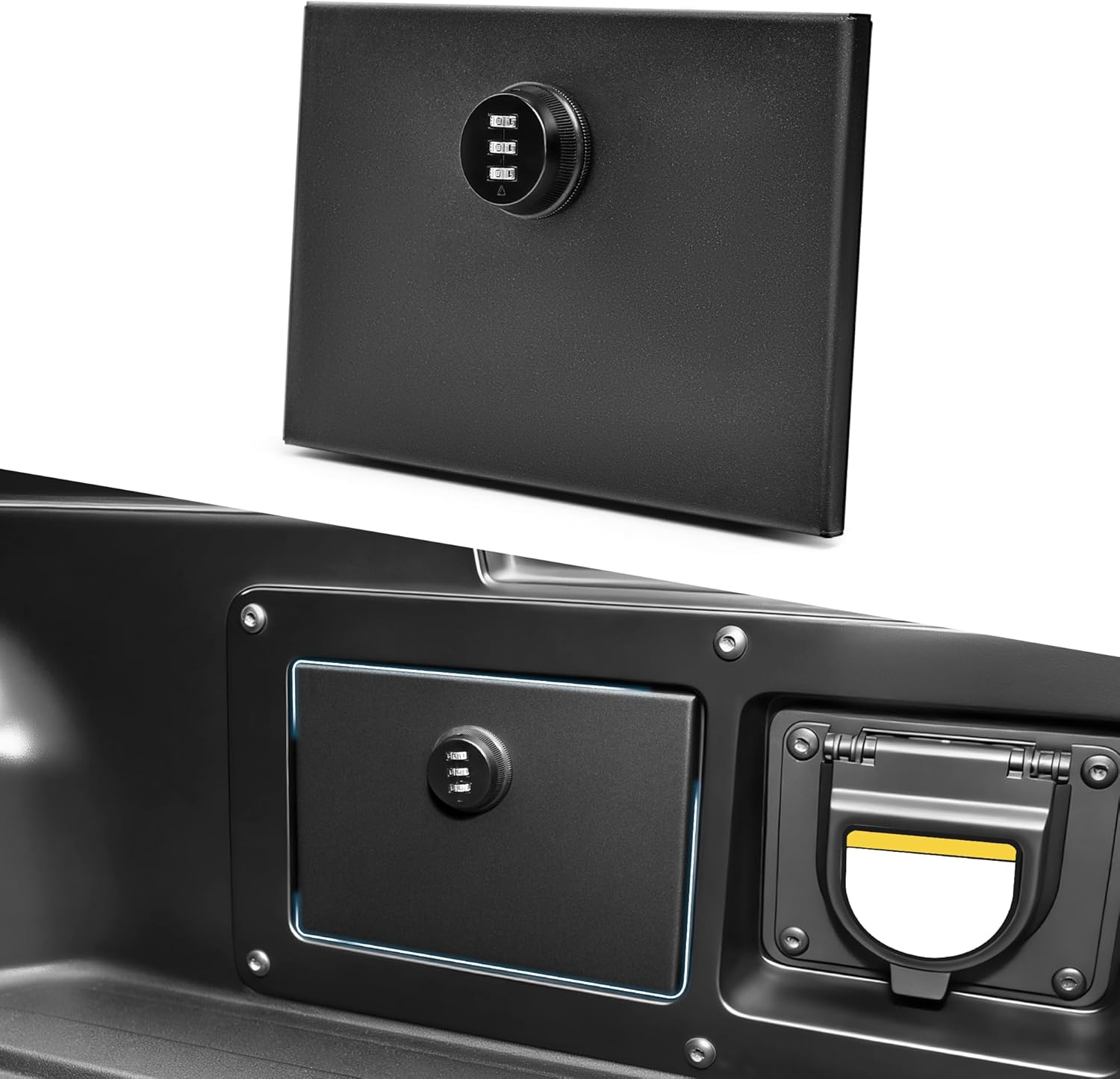 Truck Bed Storage Lockbox Lid for 2016-2023 Toyota Tacoma Accessories, Truck Gun Safe Pickup Truck Bed Storage Box Lid with 3 Digit Password Lock for 3rd Gen Tacoma Accessories