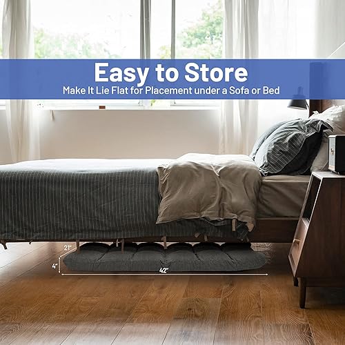 Miniatura 15 de Giantex Sofá de suelo, silla de videojuegos con 14 posiciones ajustables, respaldo acolchado, asiento acolchado para el suelo, silla plegable para