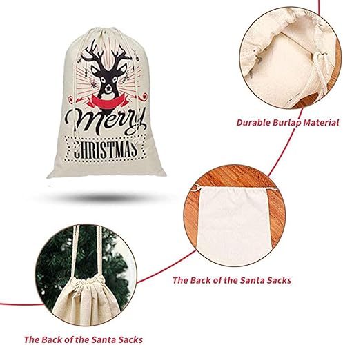 Miniatura 3 de Saco de Papá Noel de lona bolsa de Navidad para regalo personalizado de arpillera extra grande con cordón para los mejores regalos personalizados