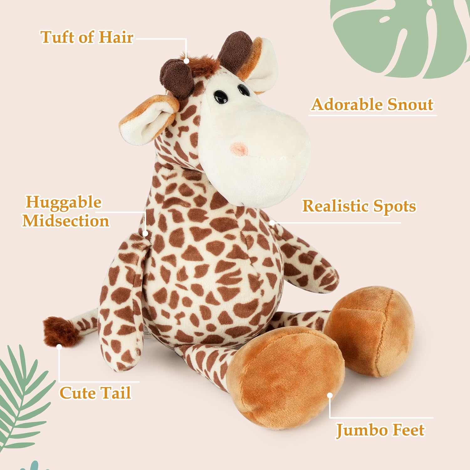 BenBen Giraffe Stuffed Animal, 12” Baby Giraffe Plush Toy, Cute Plushies Gift for Kids Boys Girls Baby Shower, Easter Decoration