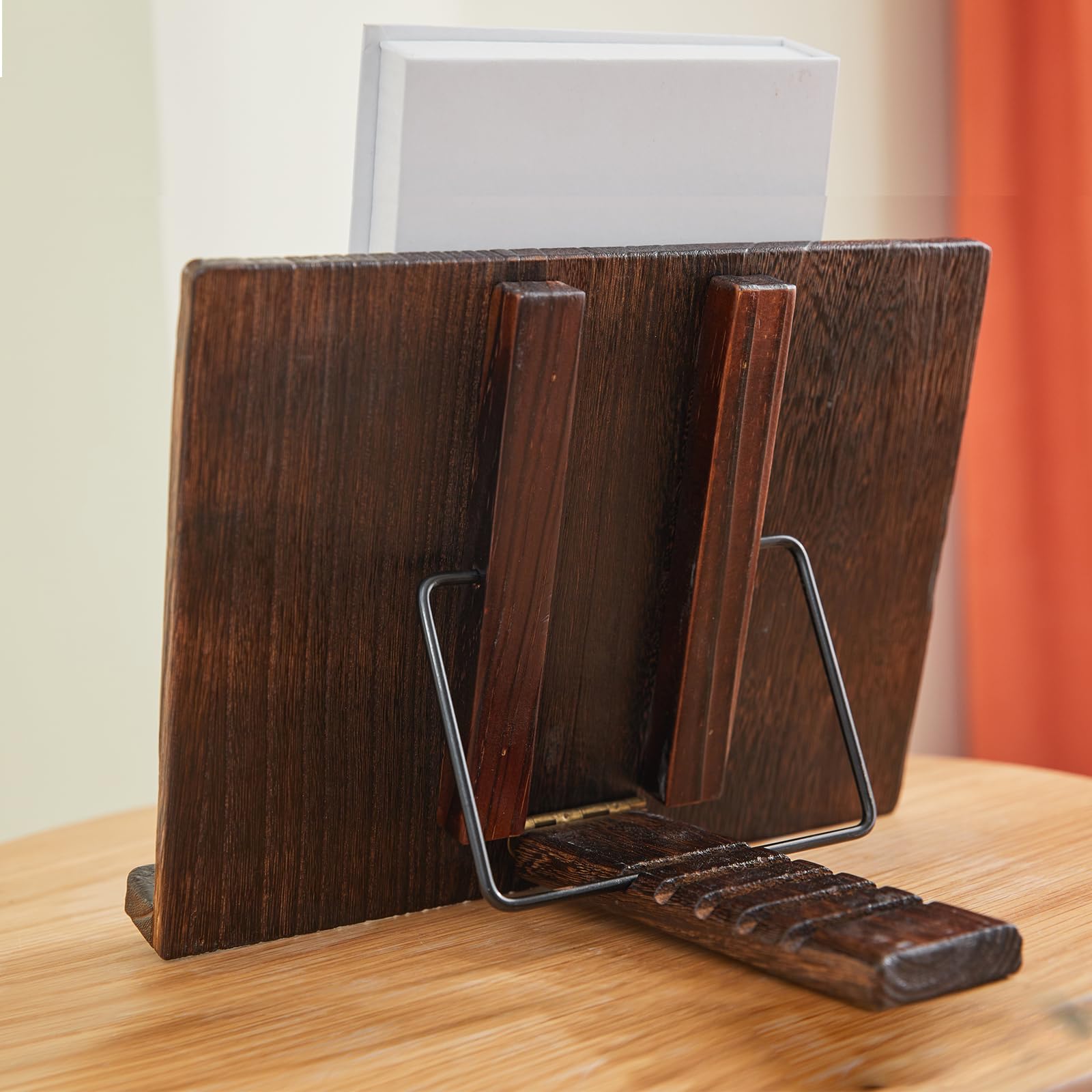 Soporte de madera para libros, ángulo ajustable, soporte para libros de cocina, soporte de exhibición de libros, soporte de lectura
