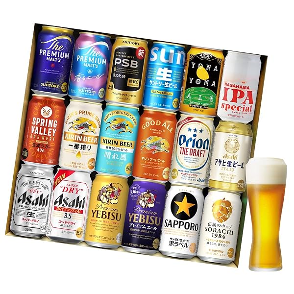 五大 国産プレミアムビール 飲み比べ ギフト 350ml 18本詰め合わせ 夢の競演 プレゼント 贈り物 ビールセット サッポロ サントリー アサヒ キリン クラフトビール IPA ギフト 贈物 プレゼント
