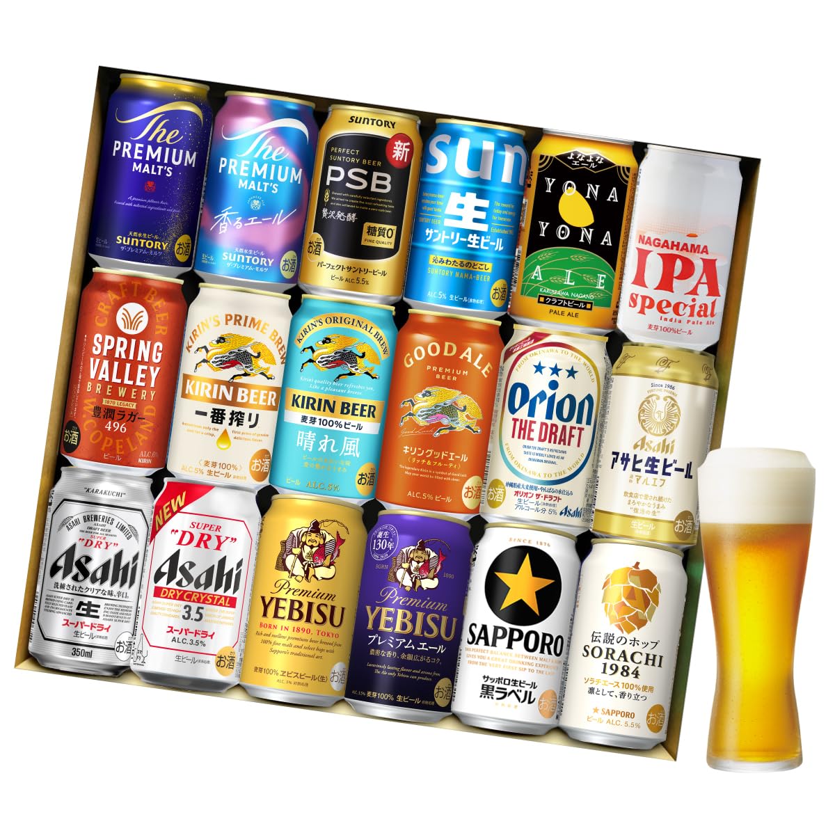 五大 国産プレミアムビール 飲み比べ ギフト 350ml 18本詰め合わせ 夢の…