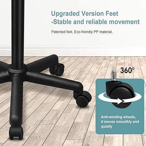 Miniatura 4 de Bandeja de salón con ruedas, bandeja enrollable ajustable para estilista con ruedas, bandeja de tatuaje de aluminio de alta calidad, adecuada para