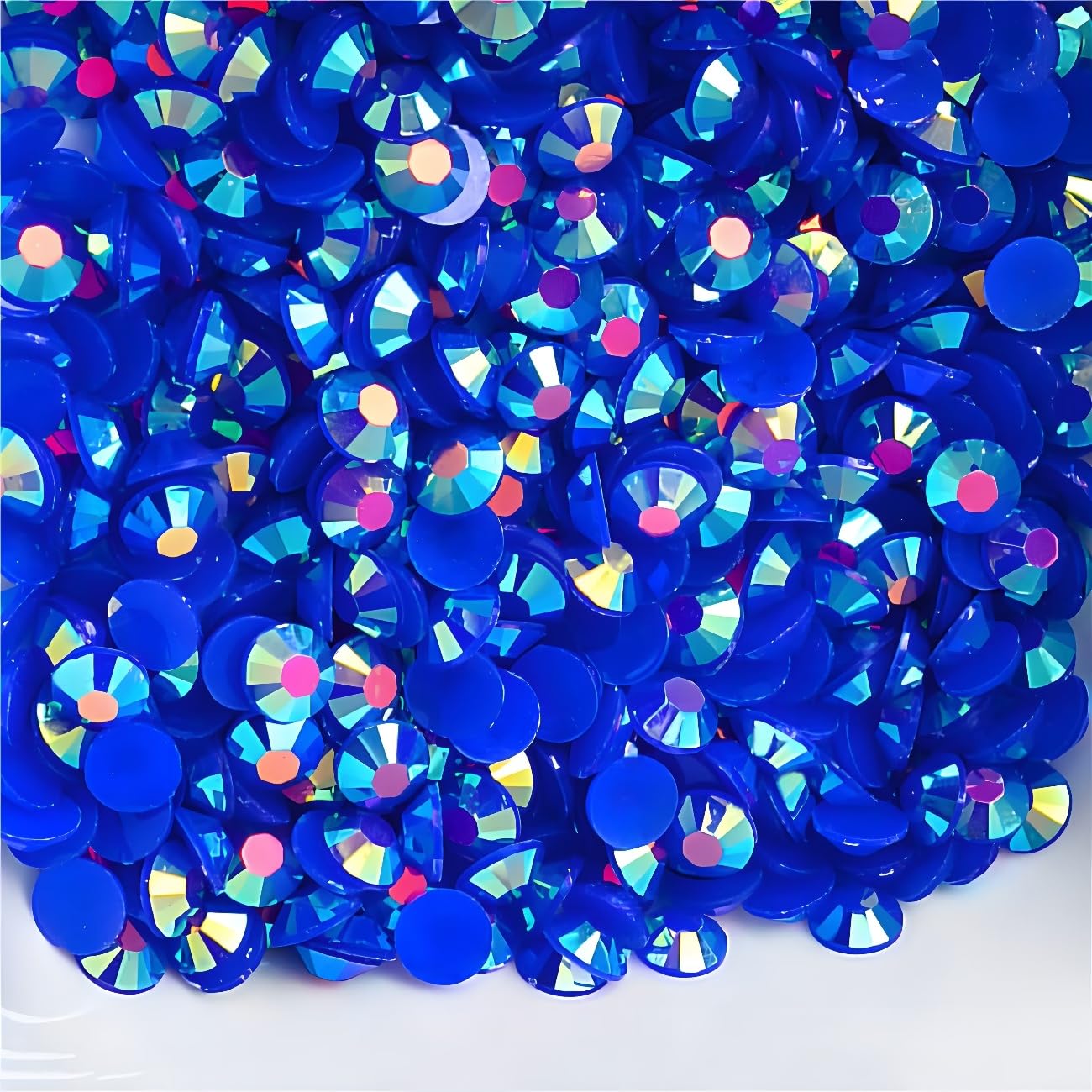 Flatback Rhinestones Round Gems for Nail Art - Sapphire AB