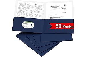 50 Packs Two Pocket File Folders with Business Card Slot