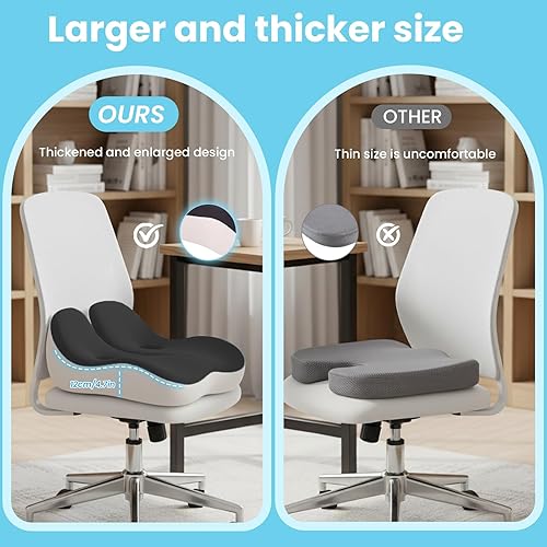 Miniatura 7 de Cojín de Asiento OVRST, Cojín de Memoria para Silla de Oficina, Diseño Ergonómico, Alivio de Ciática y Dolor por Sentarse por Largo Tiempo, Adecuado