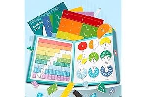 Premium Rainbow Magnetic Fraction Tiles for Kids Learning