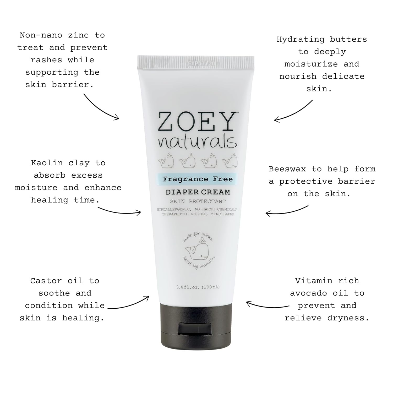 Baby Diaper Cream - Pediatrician & Dermatologist Approved - Zinc Oxide & Kaolin Clay Rash Protectant for Soothing Relief & Healing - Mom's Choice Award Winner - Fragrance Free 3.4 oz - Image 5