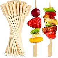 Vista 1 de 300 piezas de pinchos de cóctel de bambú para aperitivos, pinchos de madera FATLODA, elegantes palillos planos para aperitivos, palos de bambú