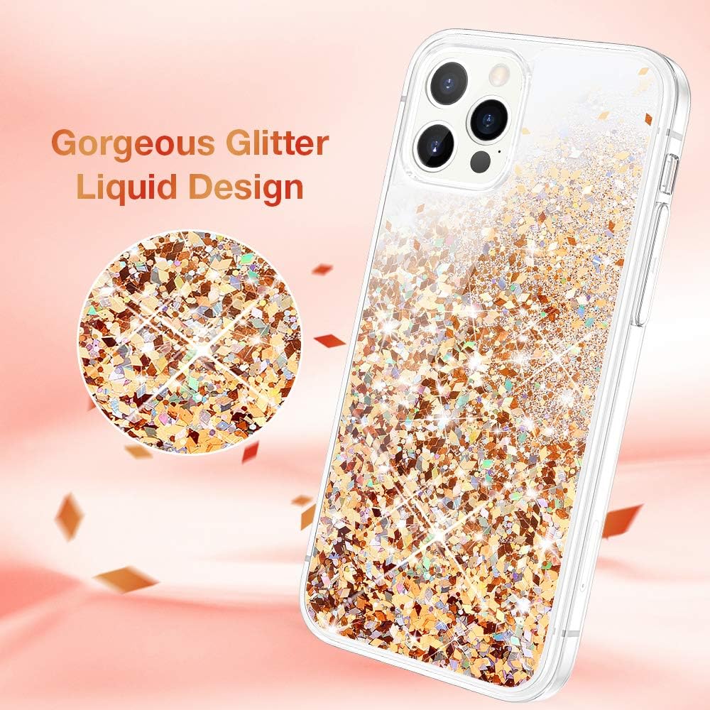 Buy Maxdara Glitter Case For Iphone 12 Pro Max Case With Screen Protector Girls Women Bling Quicksand Soft Tpu Sparkle Luxury Floating Pretty Case For Iphone 12 Pro Max 6 7 Inches Gold