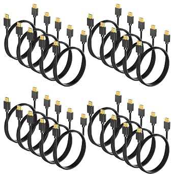 HDMI Cable 6FT 20-Pack,Shielded 4K HDMI 2.0 Cord CL3 Rated HDCP 2.2 3D,ARC