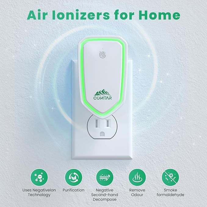Ionizadores de Aire para Hogar (4 Unidades), Sistema de Filtración de Iones Negativos miniatura 2
