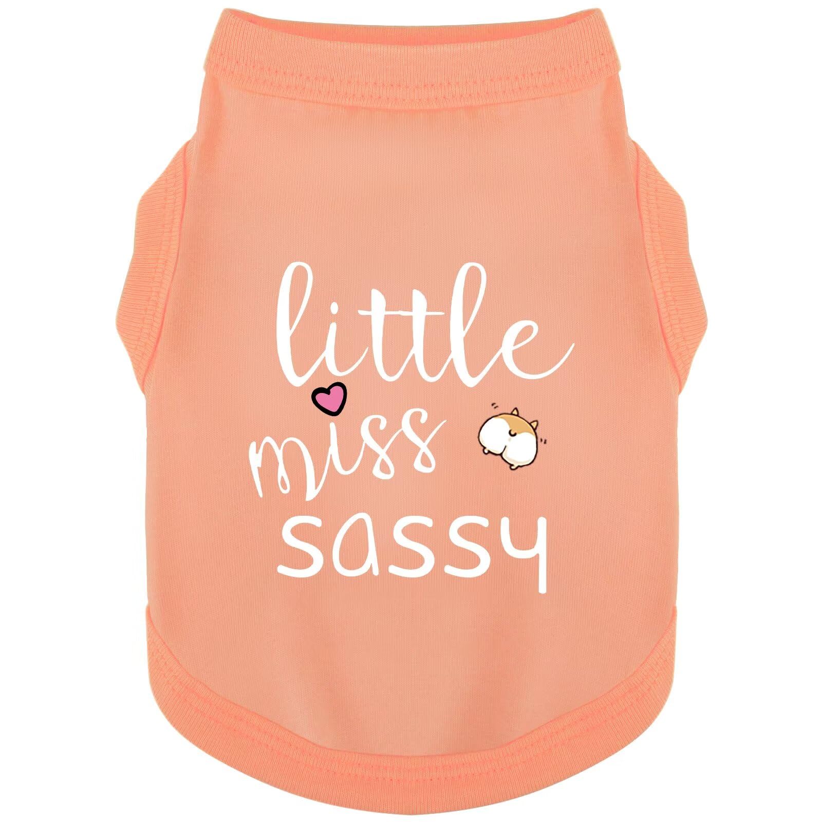 Paiaite Dog Clothes Fashionable Sleeveless Pet Vest: 'Little Miss Sassy' Printed Cotton Dog Shirt, Ideal for Small, Medium, and Large Breeds, Ensuring Comfort and Breathability Orange Pink 3XL โ image 1