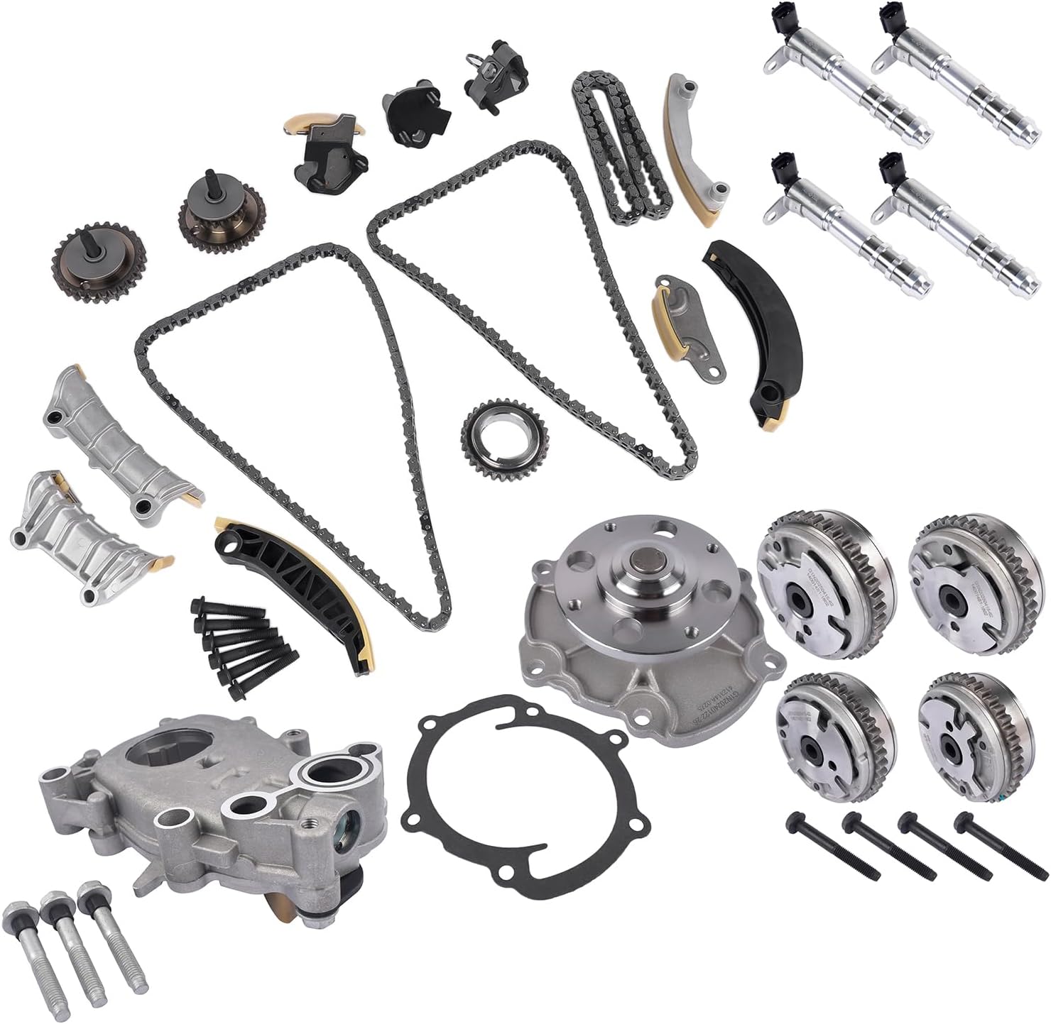 9-0753S Engine Timing Chain Kit w/VVT Oil/Water Pump Replacement for Buick Lacrosse Enclave Cadillac ATS CTS Chevy Impala Camaro Equinox Malibu GMC Acadia Pontiac Saab Saturn Suzuki 3.0L 3.6L