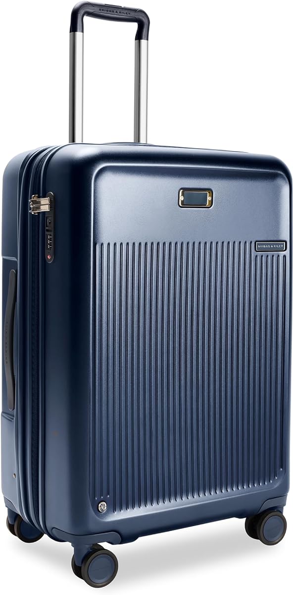 Briggs & Riley 21" Global Carry On Expandable Spinner - Luggage for Travel, Suitcases with Wheels, Hardside Rolling Bag for Men & Women, Self-Repairing Zipper - Sympatico Collection, Navy