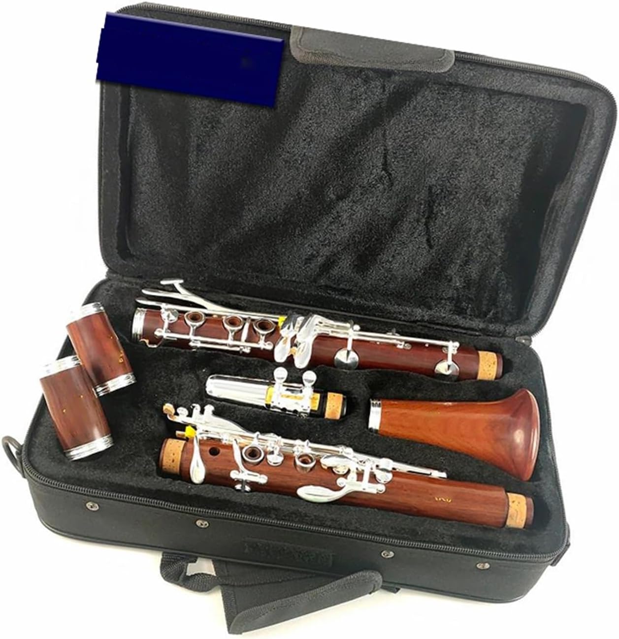 A Major Ebony Clarinet 18 Keys Silver Plated Professional Clarinet(1)