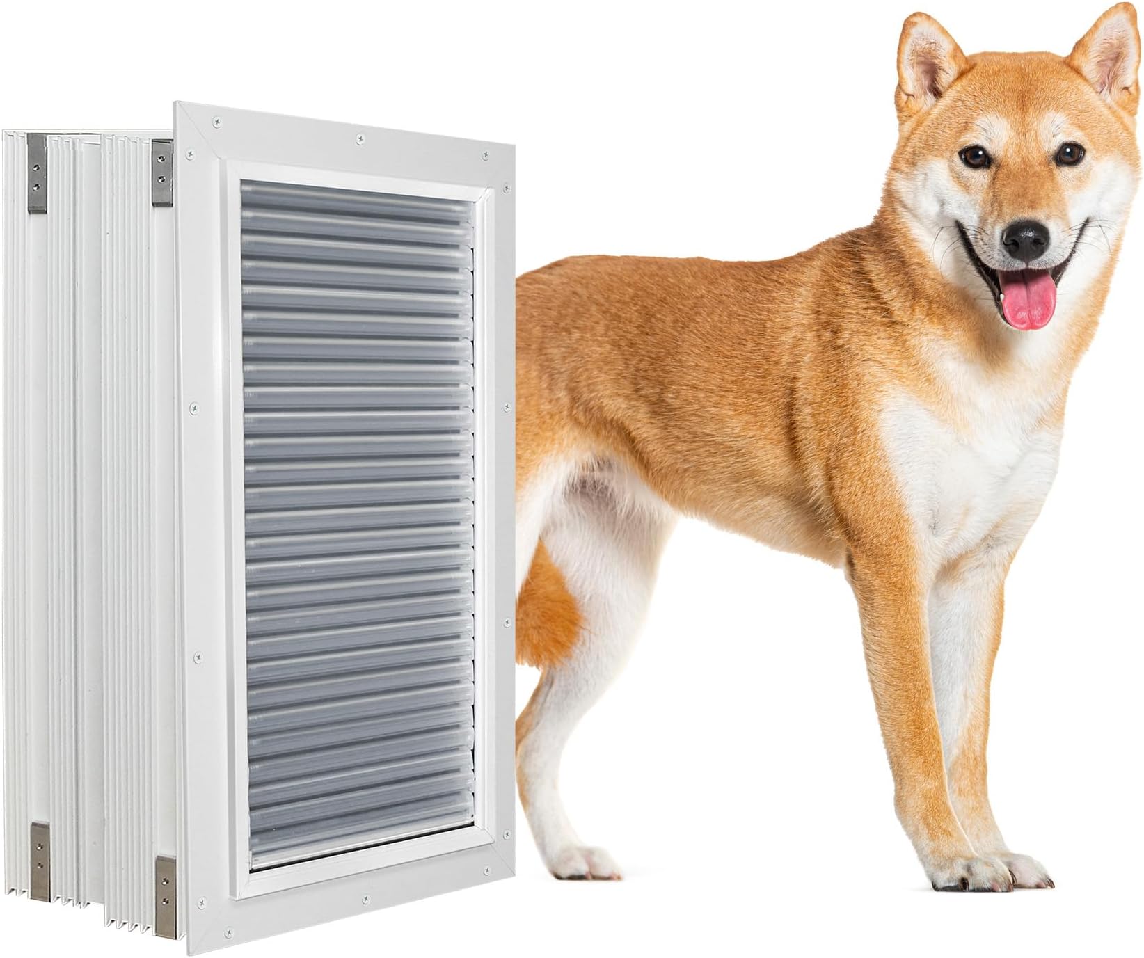 Armor Flex Heavy-Duty Aluminum Frame Pet Door by High Tech Pet - Advanced Flap Technology, Weatherproof Protection, Secure Locking Cover & Durable Design (Medium, Wall Mount)