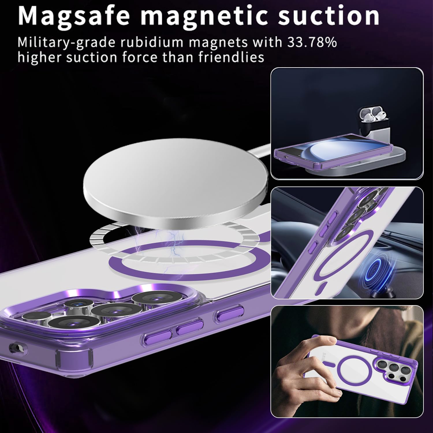 XiJiefa Cover Magnetica per Samsung Galaxy S25 Ultra, Compatibile con MagSafe, silicone liquidoAntiurto Cellulare Custodia(Viola XiJiefa Cover Magnetica per Samsung Galaxy S25 Ultra, Compatibile con MagSafe, silicone liquidoAntiurto Cellulare Custodia(Viola