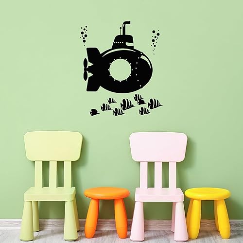 Miniatura 2 de Vinilo adhesivo de pared submarino habitación infantil océano marino mundo submarino pegatinas mural gran decoración (g5676) negro
