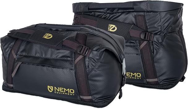 NEMO Equipment Double Haul Convertible Duffel & Tote Bag Water-Resistant Gear Bag with Backpack Straps - 30L - Black