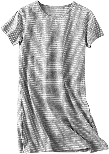 Uobzyaq Camisones de algodón con rayas para niñas, camisones para dormir, camisón de princesa