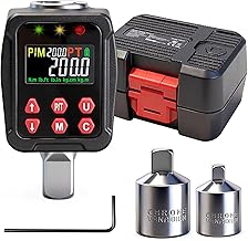BLUEMARS 1/2 Inch Digital Torque Wrench, 10-200NM Torque Adapter with 1/4" & 3/8" Adapters, ±2% Accuracy, 5 Units, Dual Alarm, Clear Display, Data Storage for Car & Motorcycle Maintenance