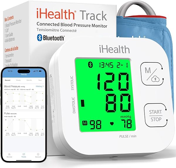 iHealth Track Smart Blood Pressure Monitor with Bluetooth Compatibility