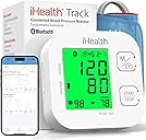 iHealth Track Smart Upper Arm Blood Pressure Monitor with Wide Range Cuff That fits Standard to Large Adult Arms, Bluetooth Compatible for iOS & Android Devices