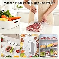 Vista 9 de Sellador al vacío compacto para alimentos (máquina selladora al vacío + 30 bolsas de vacío reutilizables), potente máquina selladora al vacío
