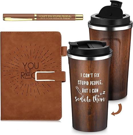 Pickmesh Team Appreciation Gift Set - Leather Journal, Pen & 17oz Tumbler For Employees & Coworkers