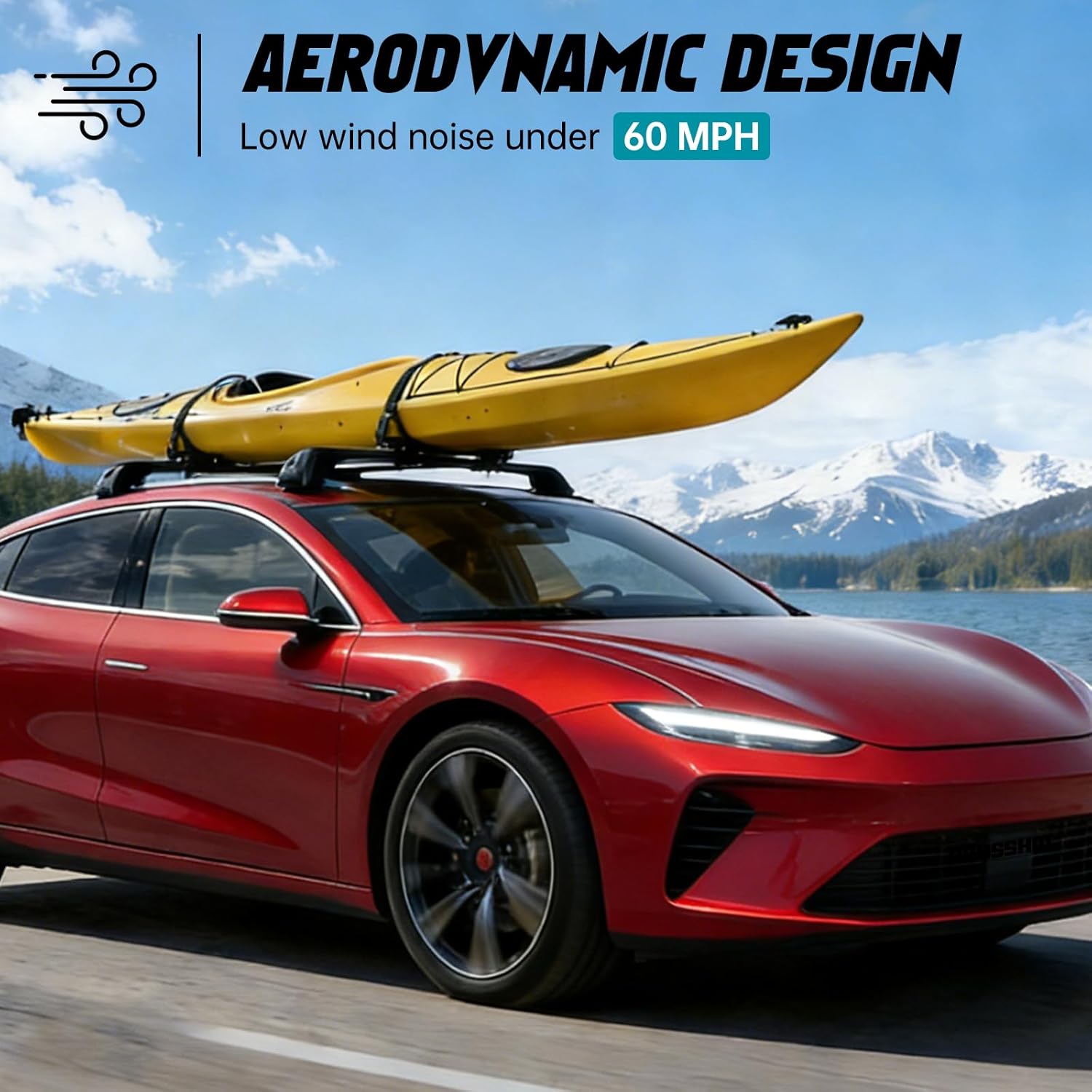 Lockable Roof Rack Cross Bars Compatible with Tesla Model Y 2020-2025, Heavy Duty Aluminum Crossbars, Anti-Theft Roof Bars for Rooftop Cargo Luggage Kayak
