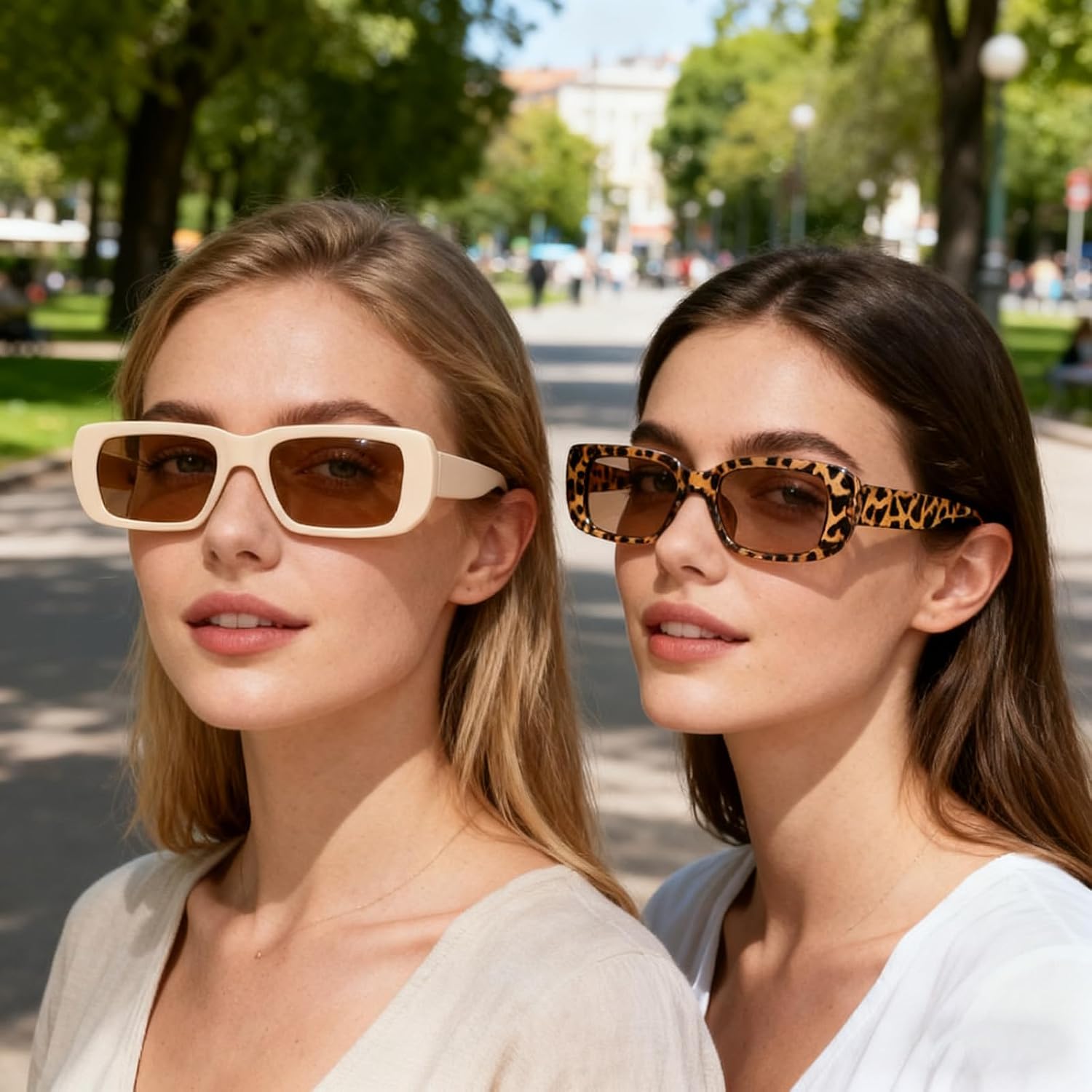 5 Pcs Retro Rectangle Sunglasses for Women Men Vintage Small Square Frame 90s Trendy Y2K Sunglasses Accessories