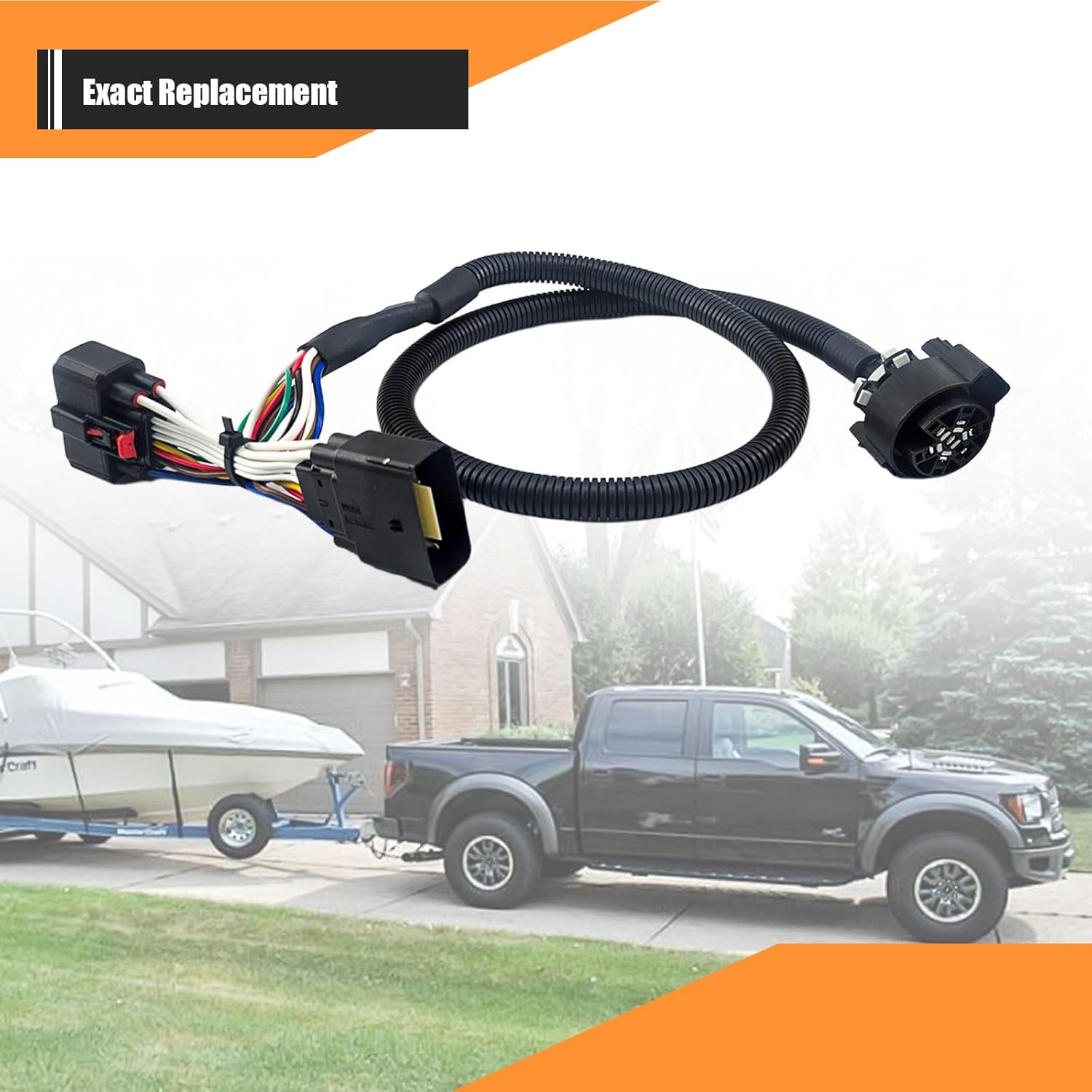 7 Way RV Blade Trailer Wiring 56431 Trailer Wiring Harness Fit for 2019-2023 Ranger, Black