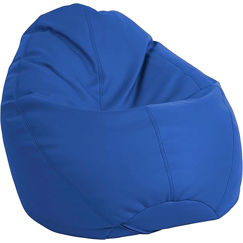 FDP SoftScape Dew Drop Bean Bag Chair with Supportive High-Back Design, For Kids, Teens and Adults, Alternative Seating for Dorms, Schools, Libraries, Daycares or Home - Blue
