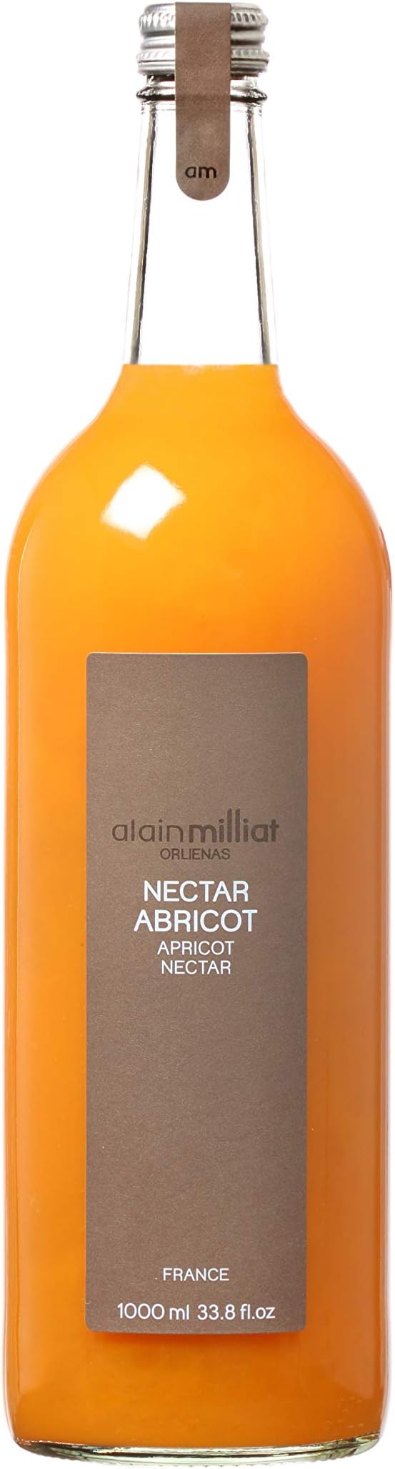 Apricot Bergeron Nectar, 33.8 Fl Oz (One 1L / 1000ml Glass Bottle) | Imported from France