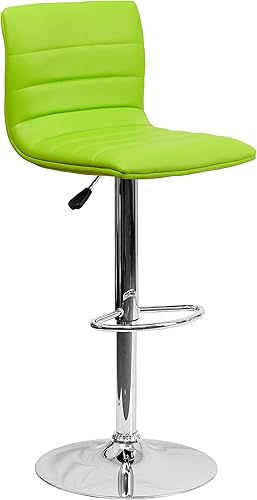 Miniatura 121 de Flash Funiture silla de bar ajustable con base cromada, Vinilo, Negro Negro -,Blanco,Marrón,Borgoña,Verde,Gris,Naranja,Púrpura,Rojo