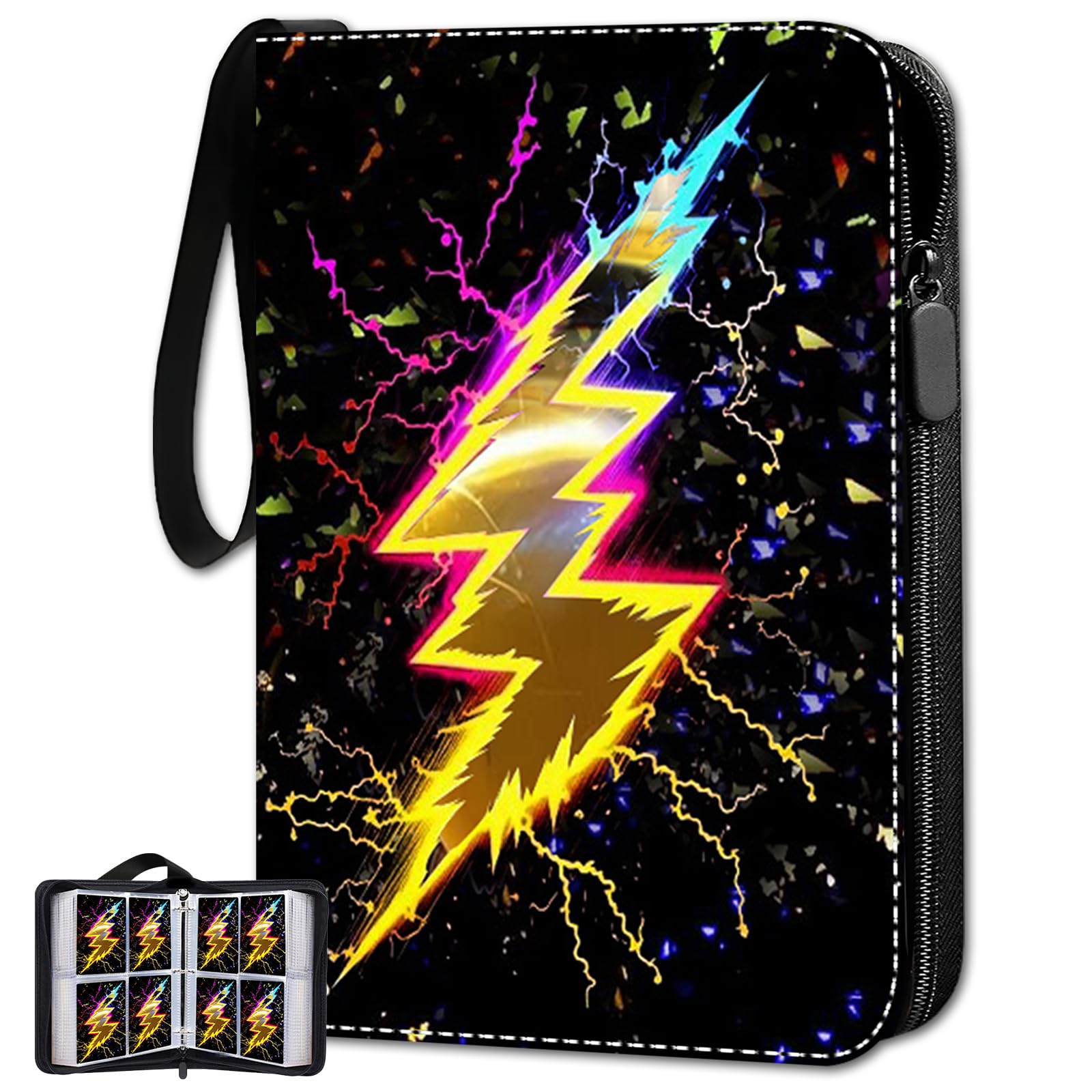 JATERWI Card Binder for Trading Cards,Collectible Trading Card Album,440 Pockets Card Holder with 55 Removable Sleeves and Zipper,Trading Card Binder Display Storage Carrying Case