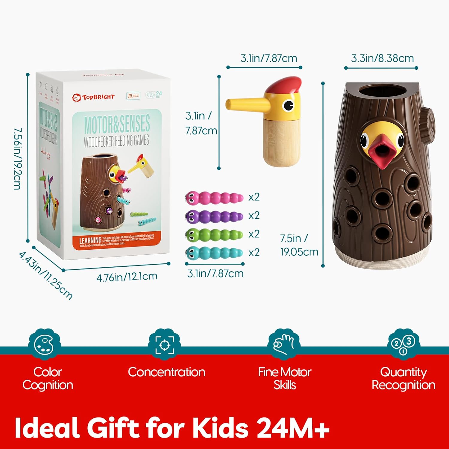 TOP BRIGHT Montessori Toys for 2 Year Old - Magnetic Bird Feeding Games for 2 Year Olds, Learning Toys for Toddlers 2-4 Years, Fine Motor Skills Toy for 3 Years Old Girls and Boys