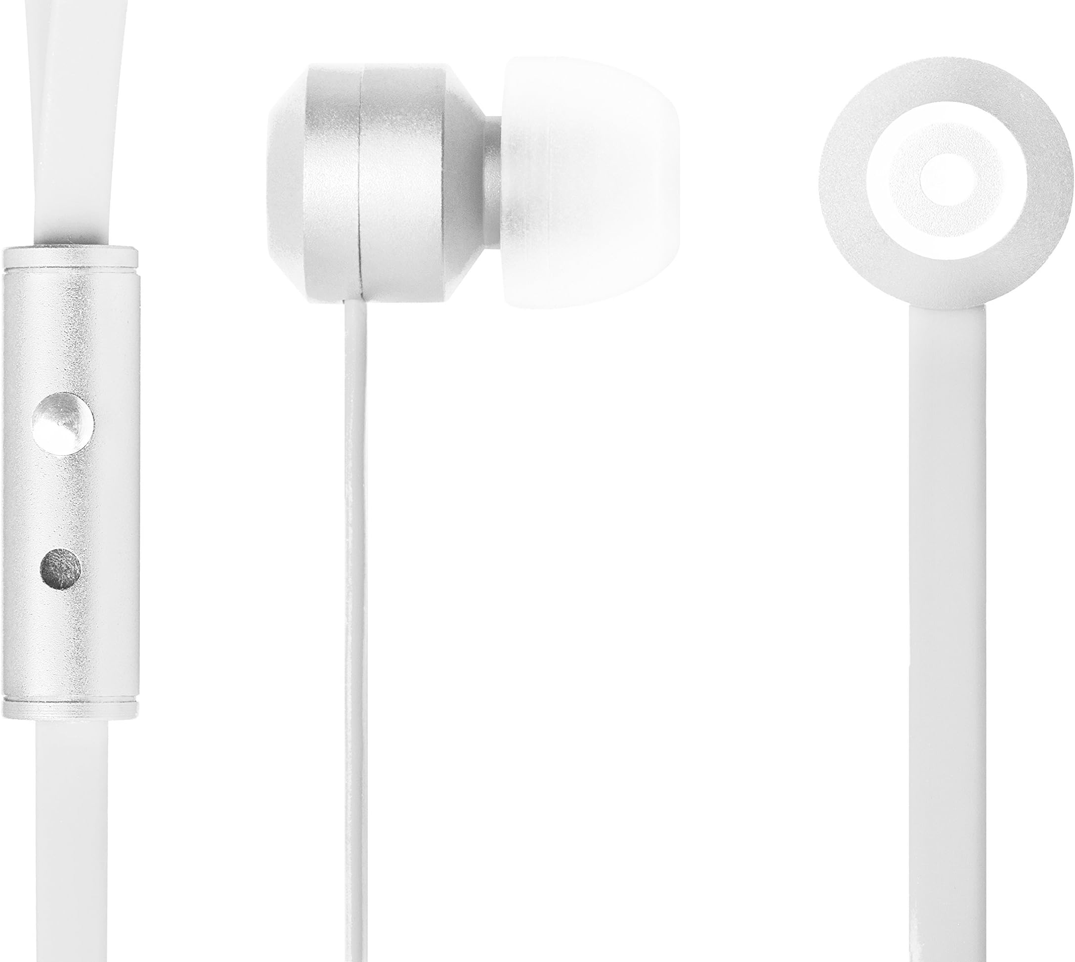 Tenqa Bullseyes Earbuds with Mic and Remote for Samsung Galaxy S5, Galaxy Note, iPhone 5s iPhone 6, iPhone 6 Plus, HTC One, M8, LG G3, & Other Android Phones - WHITE