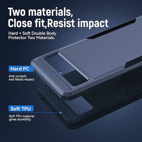 Miniatura 4 de Asuwish Funda para teléfono para Pixel 6A con protector de pantalla de vidrio templado y delgada híbrida de cuerpo completo, protector móvil de