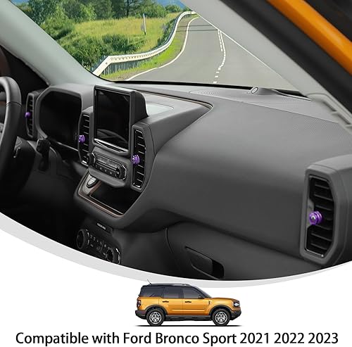 Miniatura 3 de Linskip Fundas de aluminio para perilla de ventilación compatibles con Ford Bronco Sport 2021 2022 2023 2024, kit de molduras de perilla de