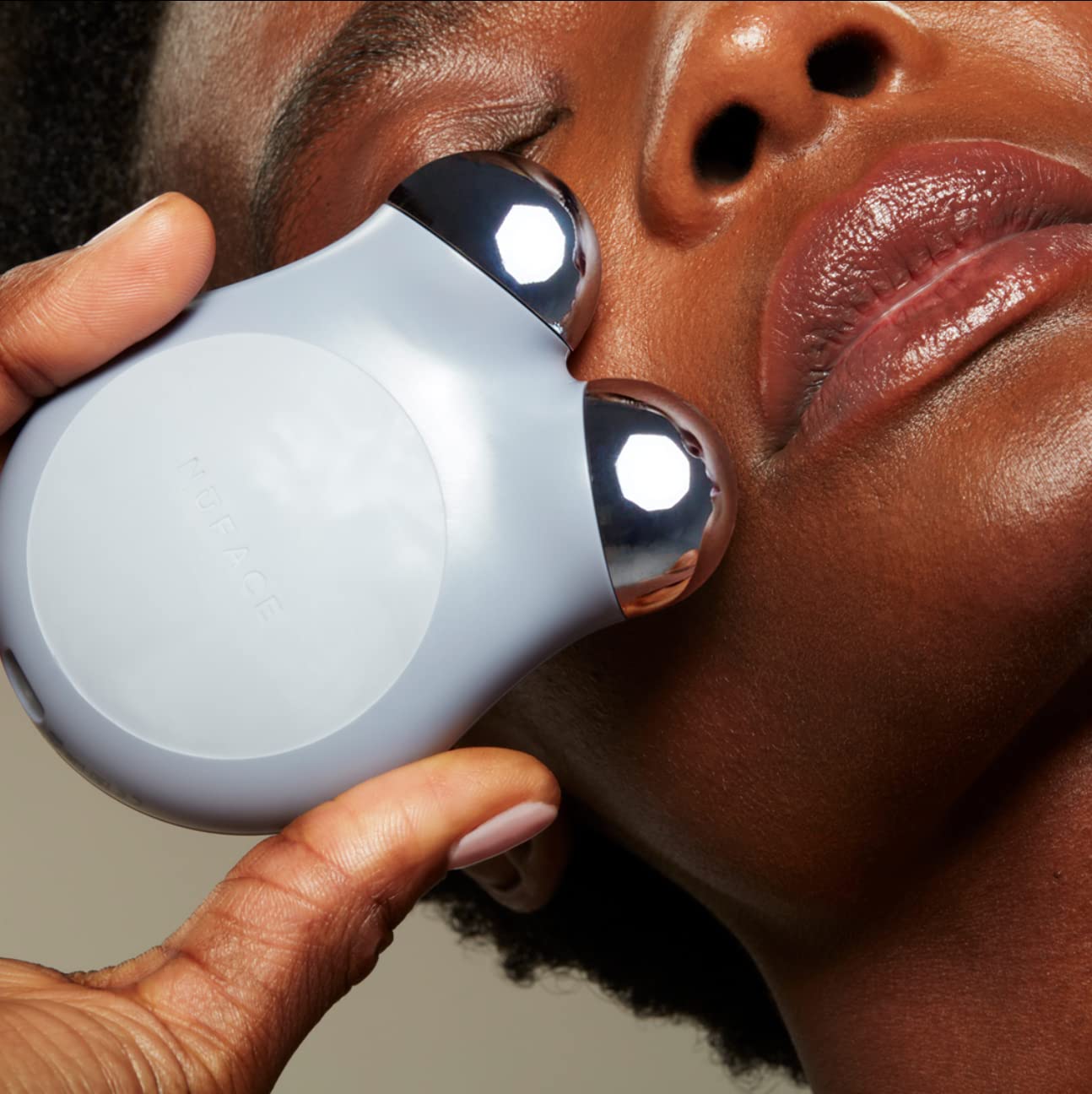 MINI+ Microcurrent Facial Device Kit - FDA Cleared Face Sculpting & Skin Firming Device to Contour & Tone + Microcurrent Gel Activator, Silk Creme & Applicator Brush - Violet Dusk