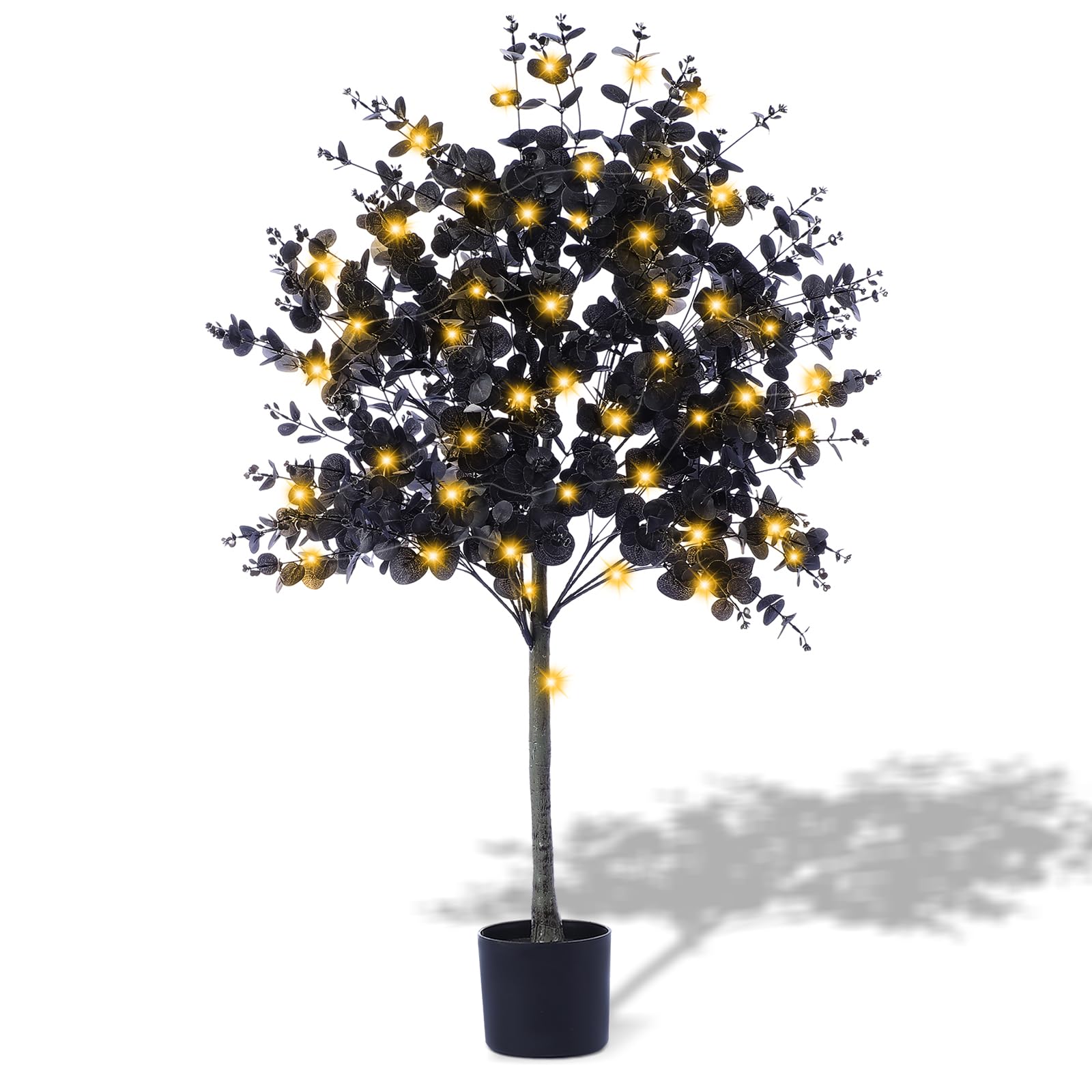 4 ft Halloween Eucalyptus Tree with Lights Artificial Tree