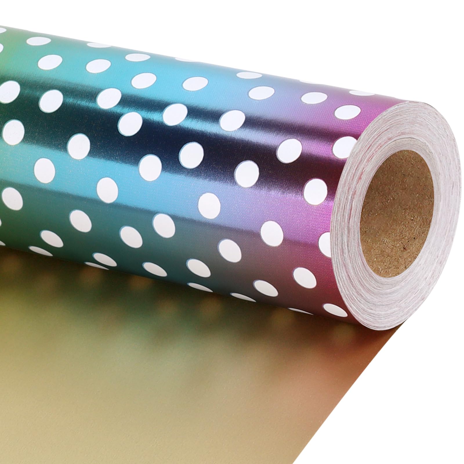 60 Elegantes Rollos De Papel De Regalo De Navidad Reversibles De LUXE Azul/dorado Con Lazos, Cinta Y Etiquetas De Regalo (4 Rollos Con 30 Lazos A Juego, 2 Carretes De Cintas