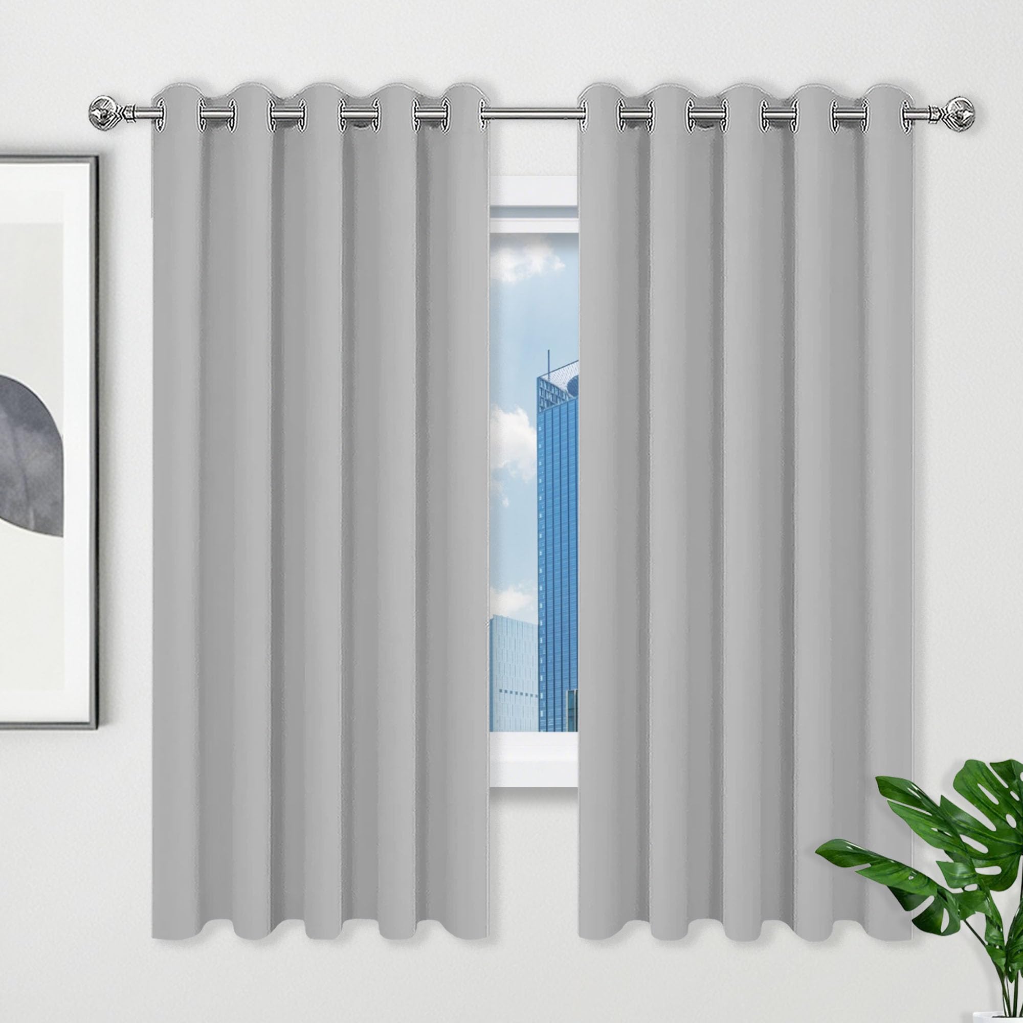 Rideaux isolants pour chambre et salon rideau anti chaleur gris 180 x 110 cm
