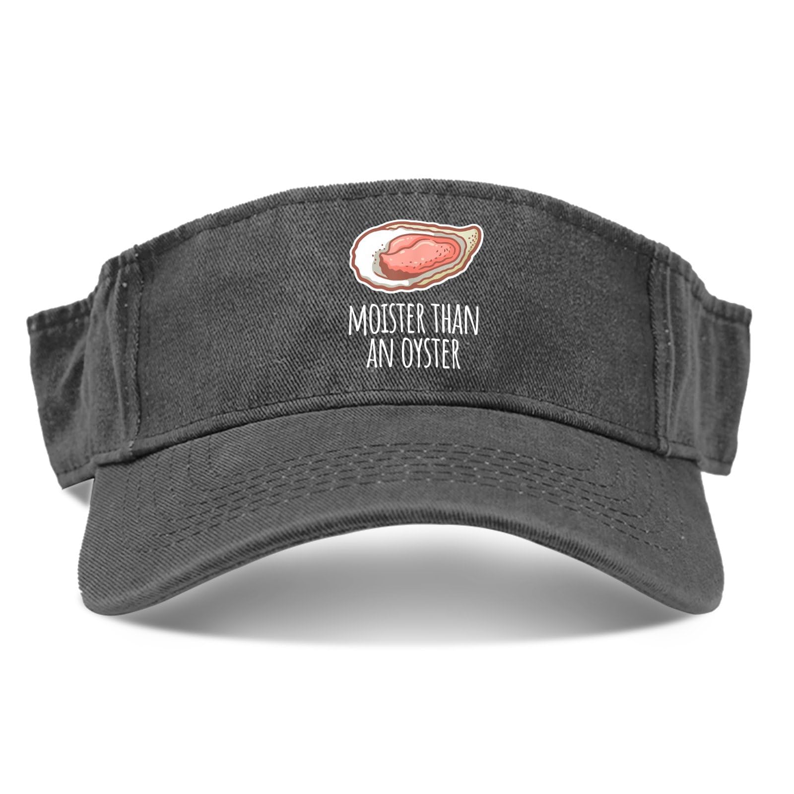 NJAN Moister Than an Oyster Shucking Funny Shellfish Shucker Hat Visor for Men Golf Caps Uv Protection Sports Visor Cap, One Size-Medium, Allblack