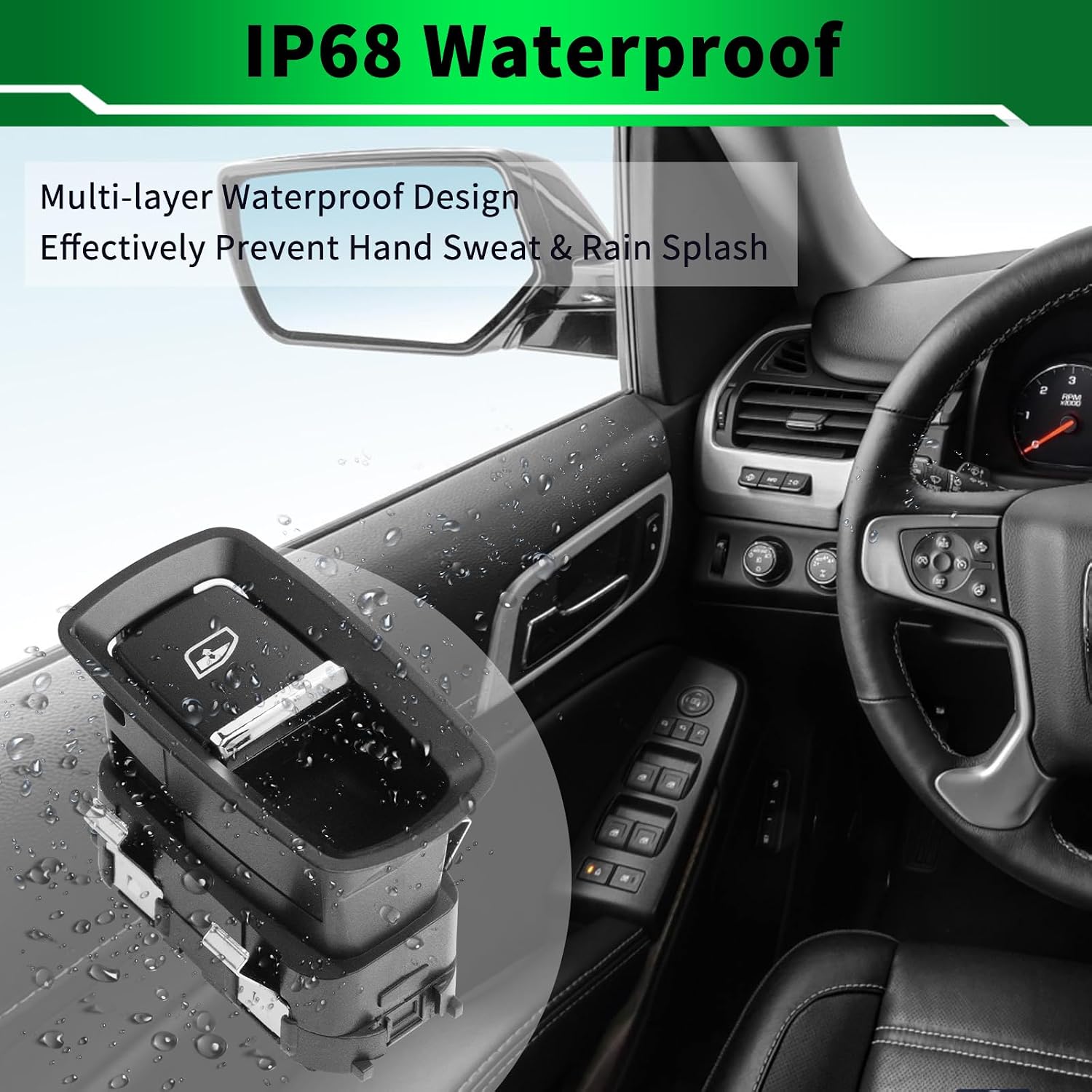 Power Window Switch for:-Porsche 911 2012-2016, Cayenne 2011-2016, Panamera 2010 2011 2012 2013 2014 2015 2016 One Touch Up and Down, 4Pins Replacement OE# 7PP959855CDML