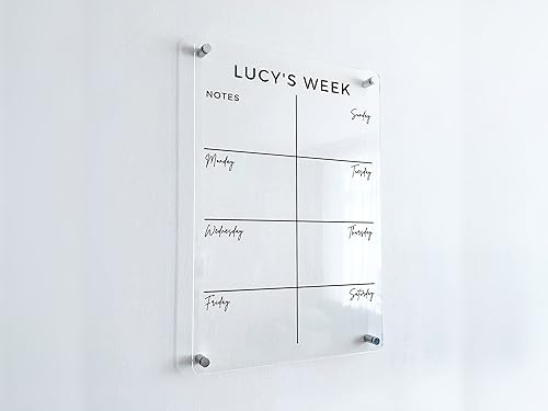 Miniatura 7 de Personalized Weekly Planner Acrylic - Personalized Calendar 2024, Personalized Dry Erase Board, Horizontal Wall Calendar, Monthly and Weekly